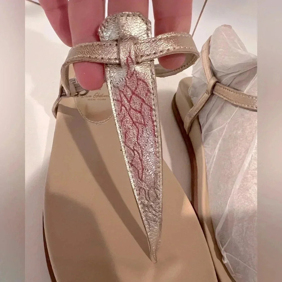 Sam Edelman Gold Naomi Wedge Toe Sandal with Ankle Strap Size 8.5 NWOT - Picture 4 of 7